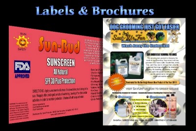 Sunbuddy Label and SaveUrFur Flyer